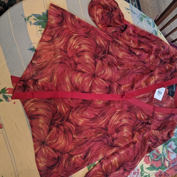 VTG NWT Flouncy Fall Blouse w Button - Picture 5 of 8